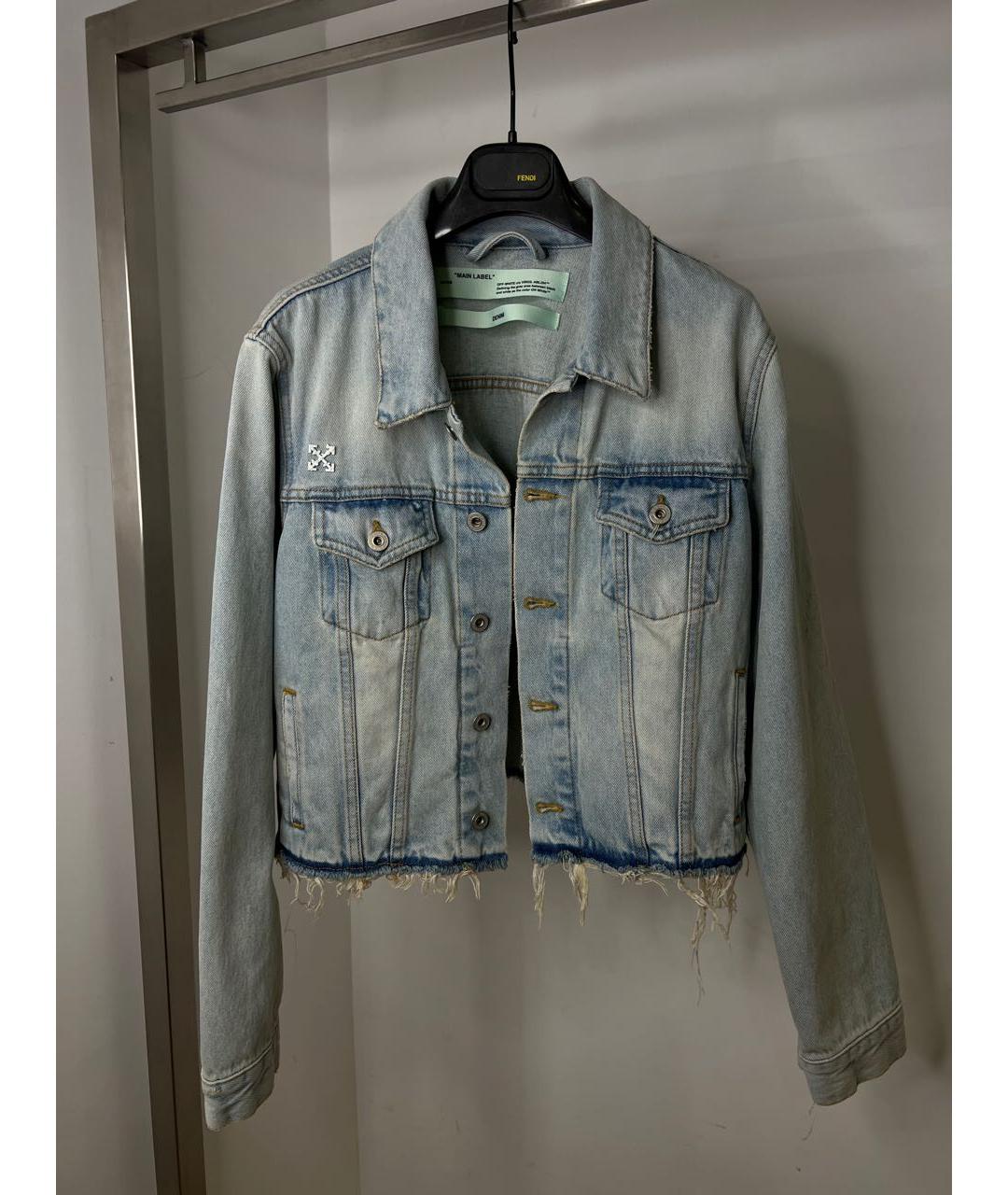 OFF-WHITE Голубая хлопковая куртка, фото 5