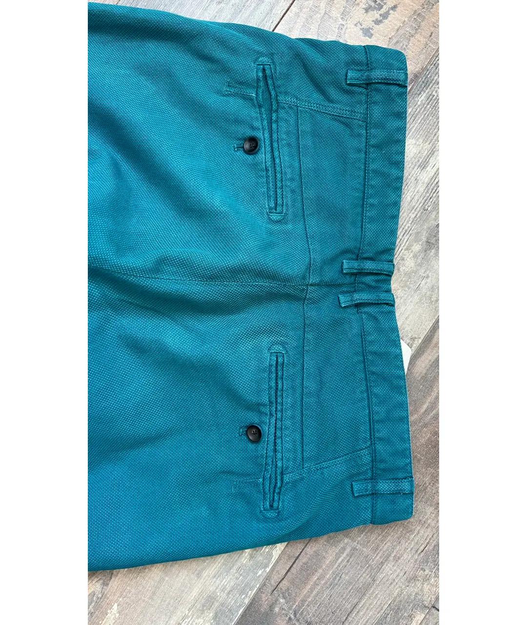 ARMANI COLLEZIONI Бирюзовые хлопковые прямые джинсы, фото 7