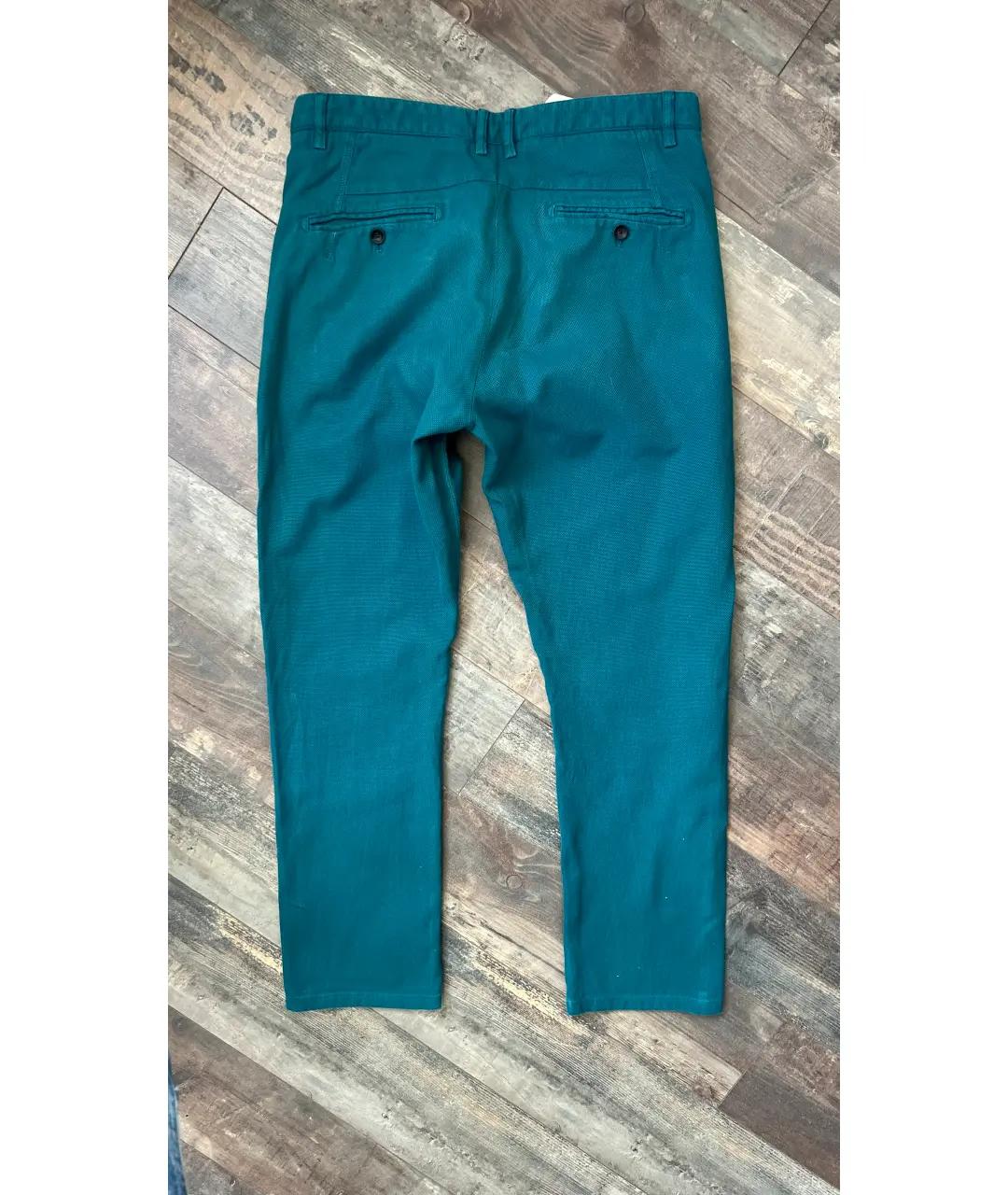 ARMANI COLLEZIONI Бирюзовые хлопковые прямые джинсы, фото 2