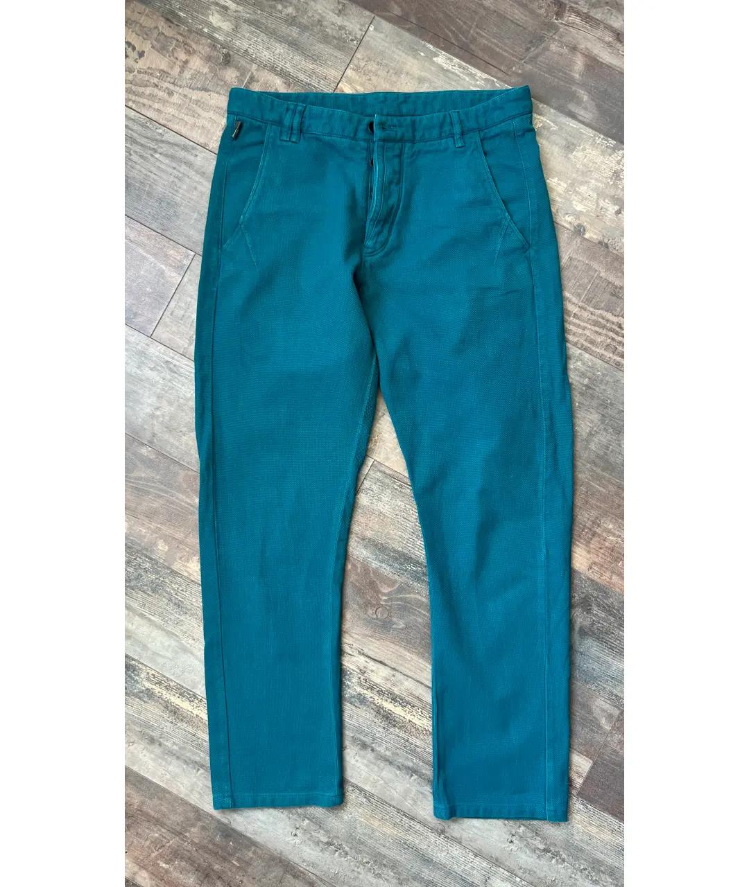 ARMANI COLLEZIONI Бирюзовые хлопковые прямые джинсы, фото 8