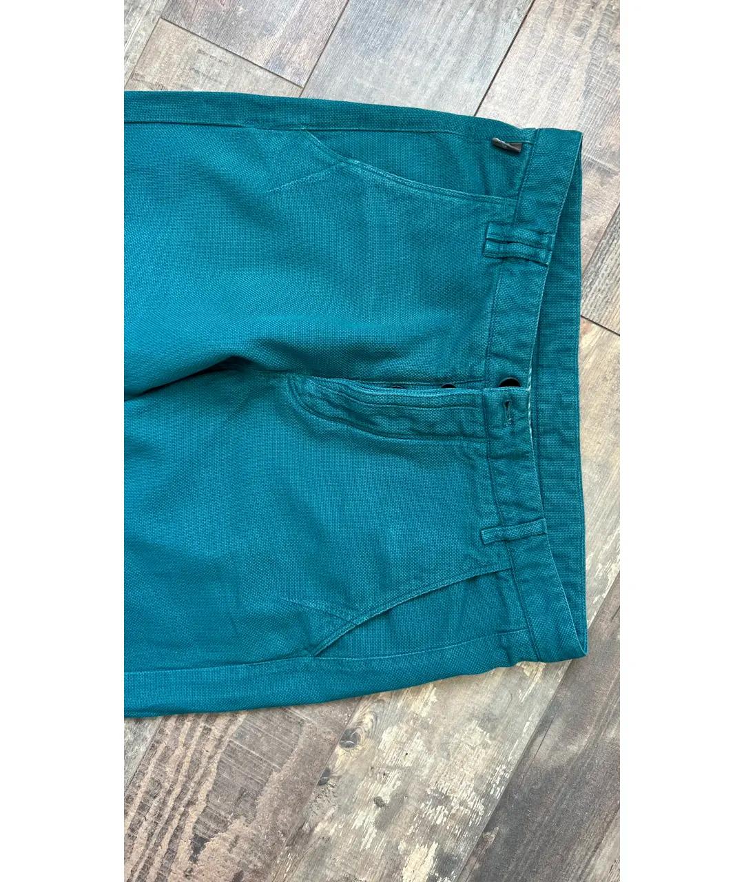 ARMANI COLLEZIONI Бирюзовые хлопковые прямые джинсы, фото 6