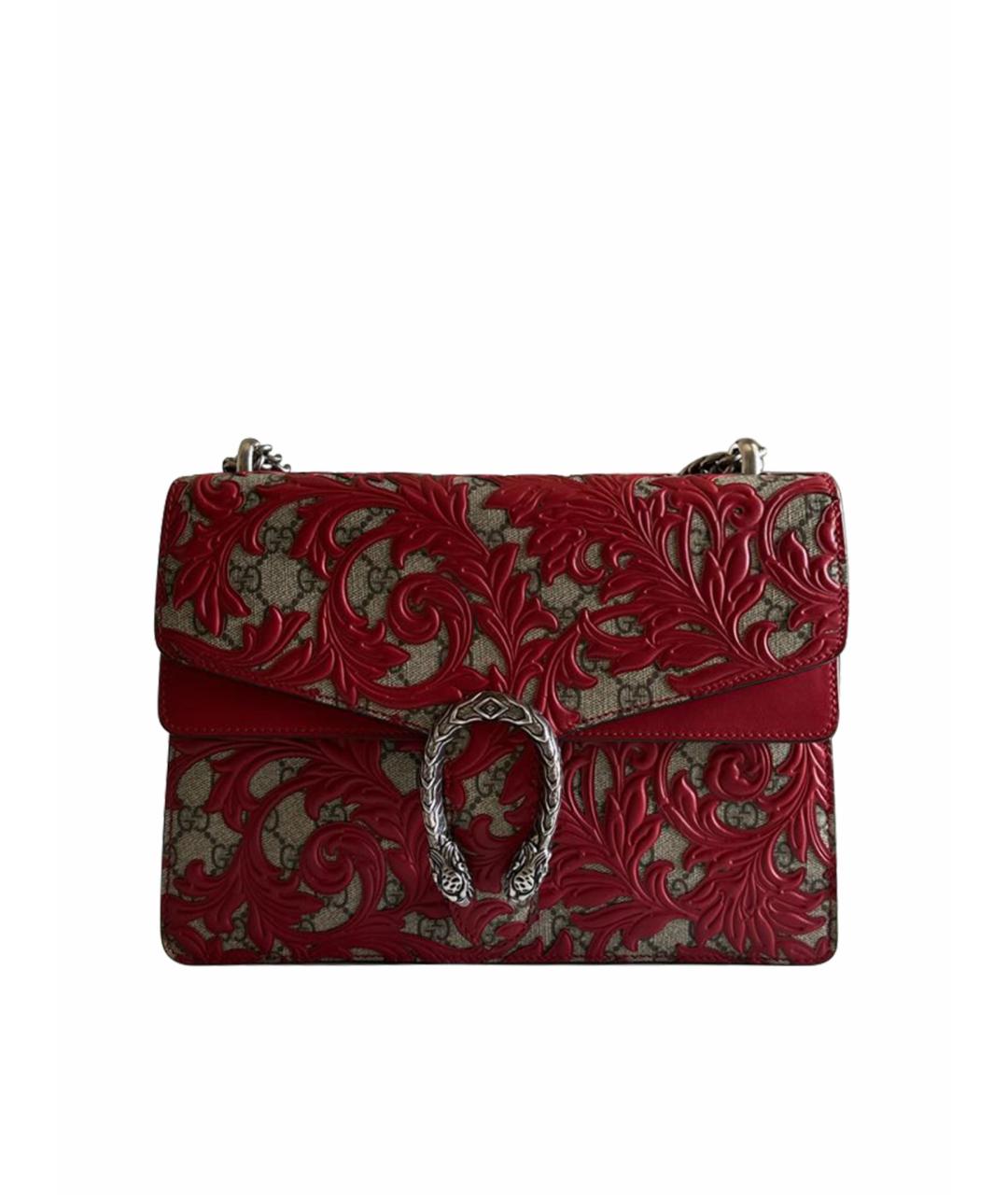 GUCCI Бордовая кожаная сумка с короткими ручками, фото 1