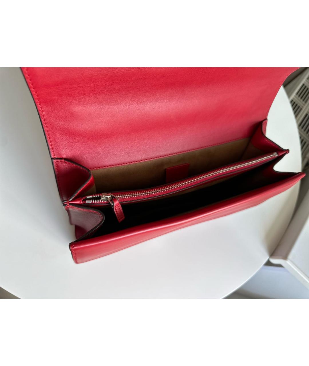 GUCCI Бордовая кожаная сумка с короткими ручками, фото 4
