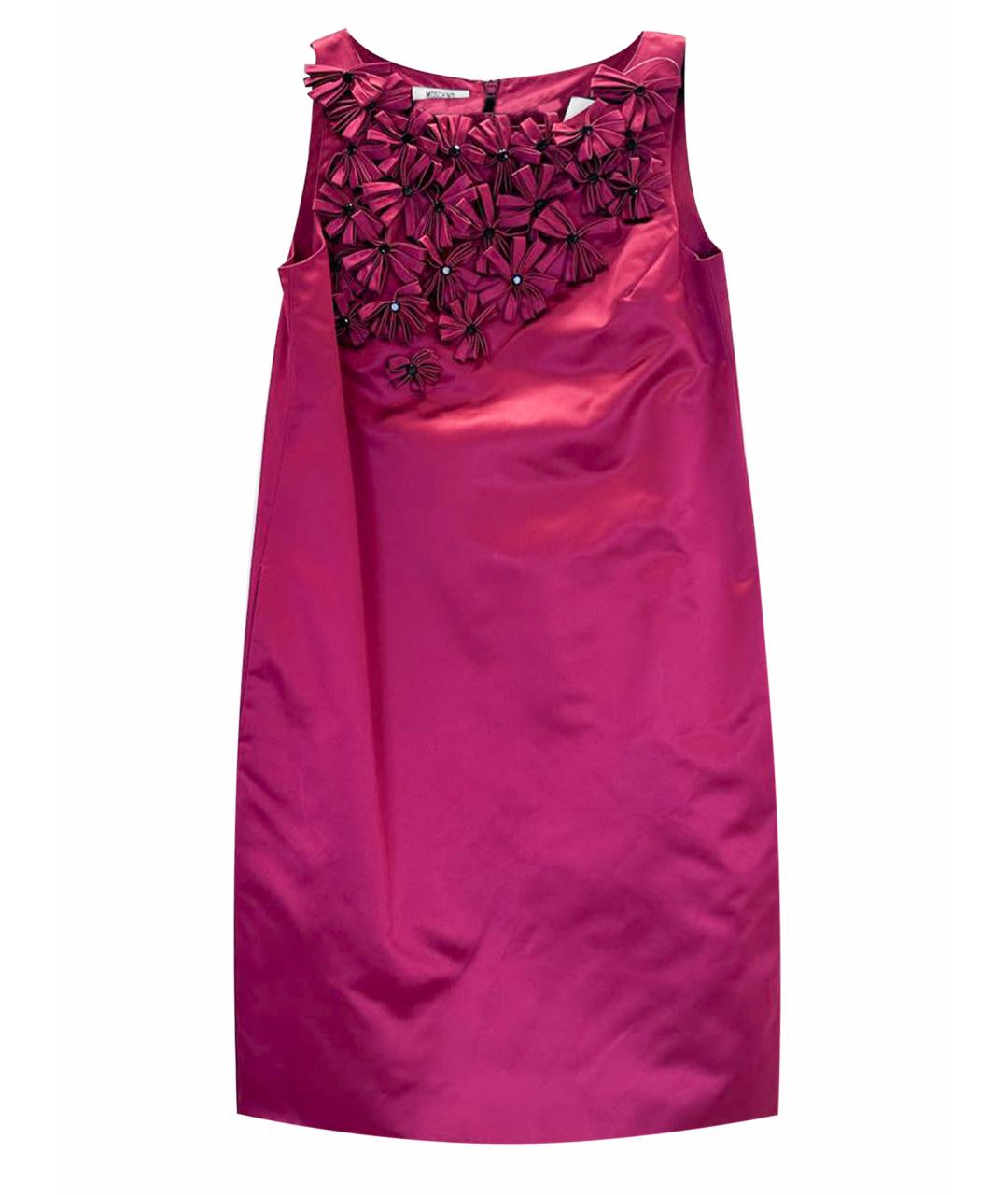 MOSCHINO Бордовое шелковое коктейльное платье, фото 1