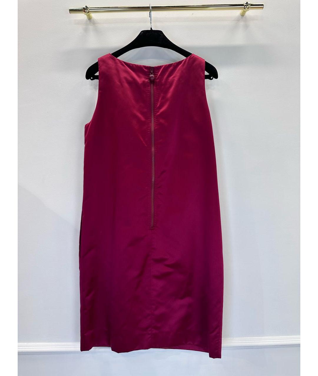 MOSCHINO Бордовое шелковое коктейльное платье, фото 3