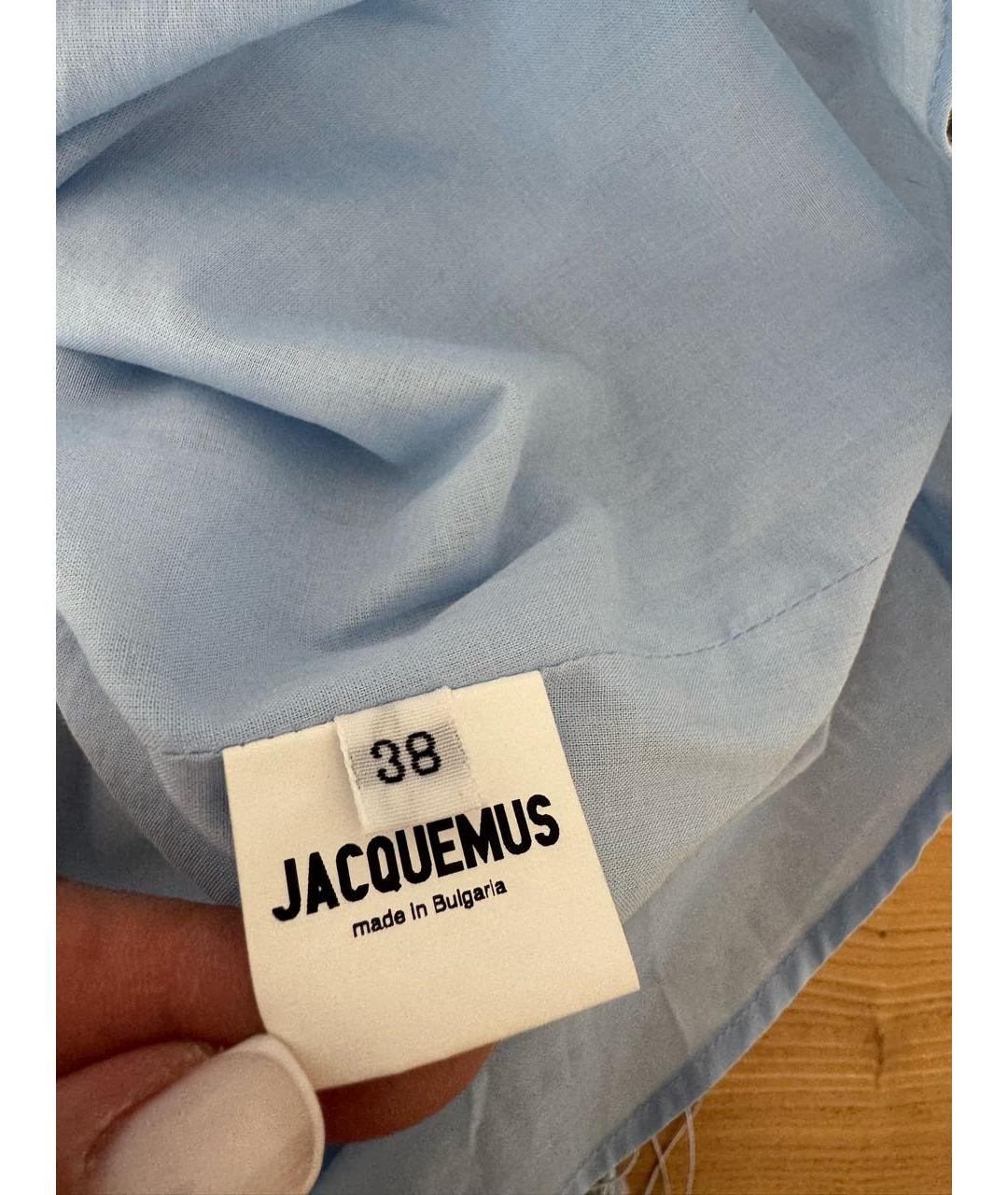 JACQUEMUS Голубое коктейльное платье, фото 8