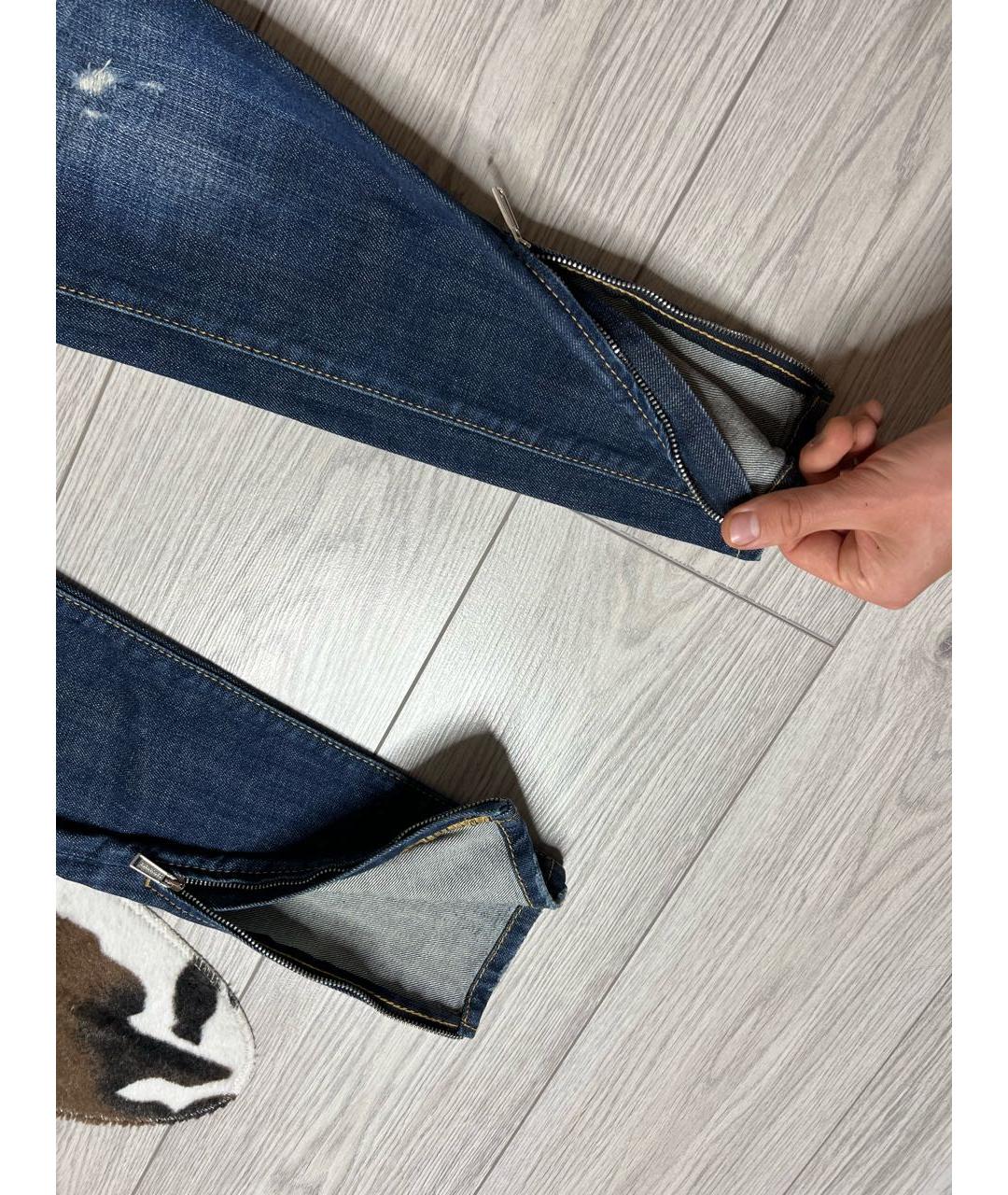 DSQUARED2 Синие хлопко-эластановые джинсы слим, фото 3
