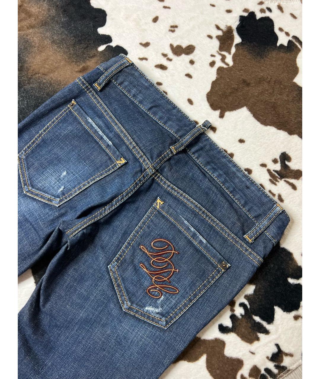 DSQUARED2 Синие хлопко-эластановые джинсы слим, фото 5