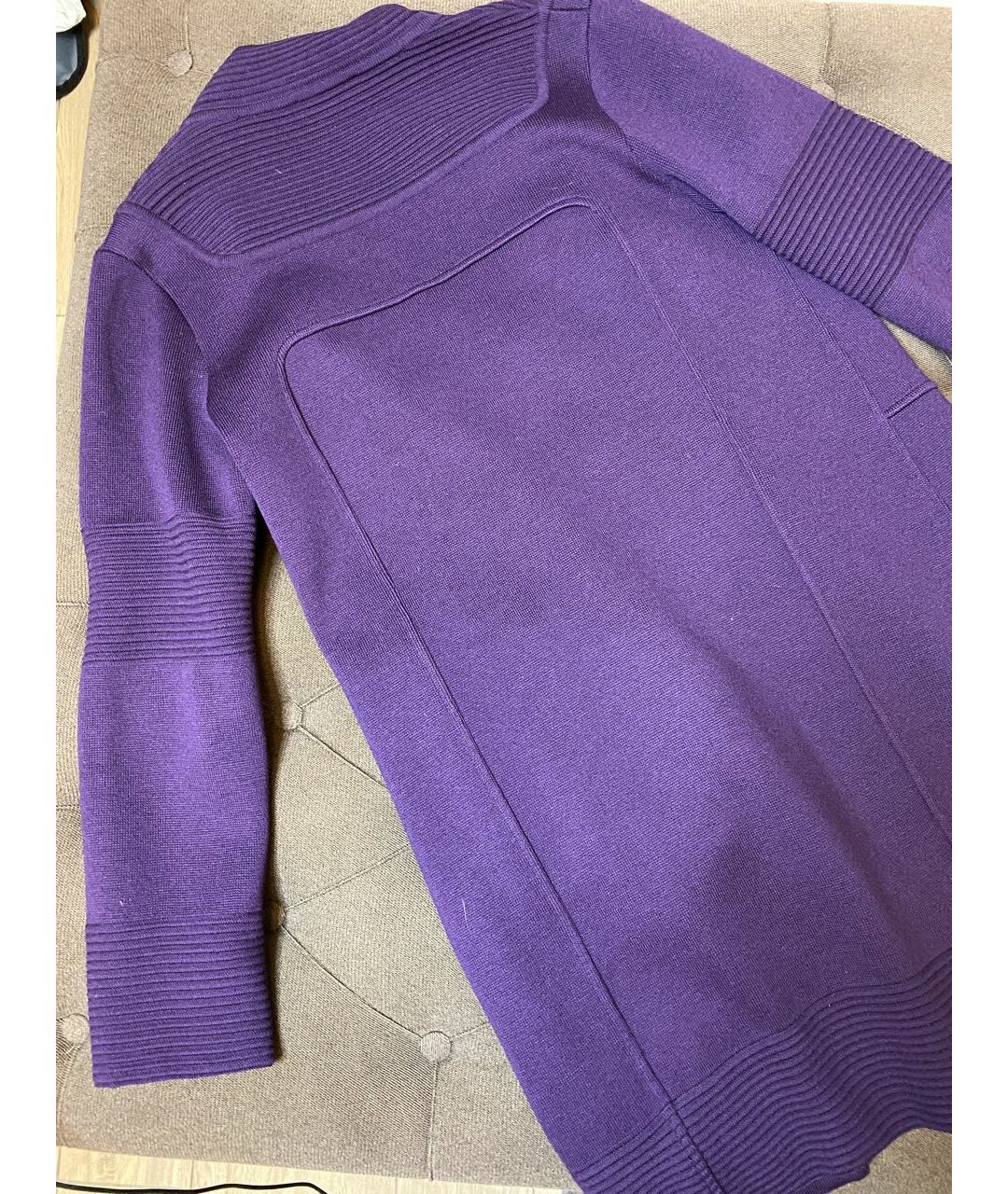 VERSACE Фиолетовое шерстяное пальто, фото 4