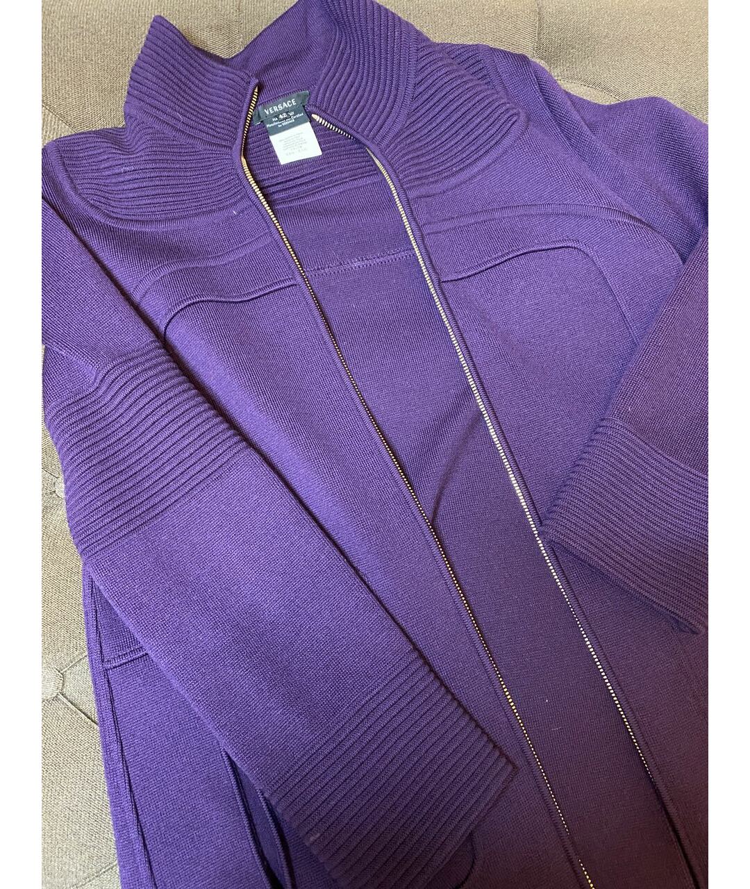 VERSACE Фиолетовое шерстяное пальто, фото 2