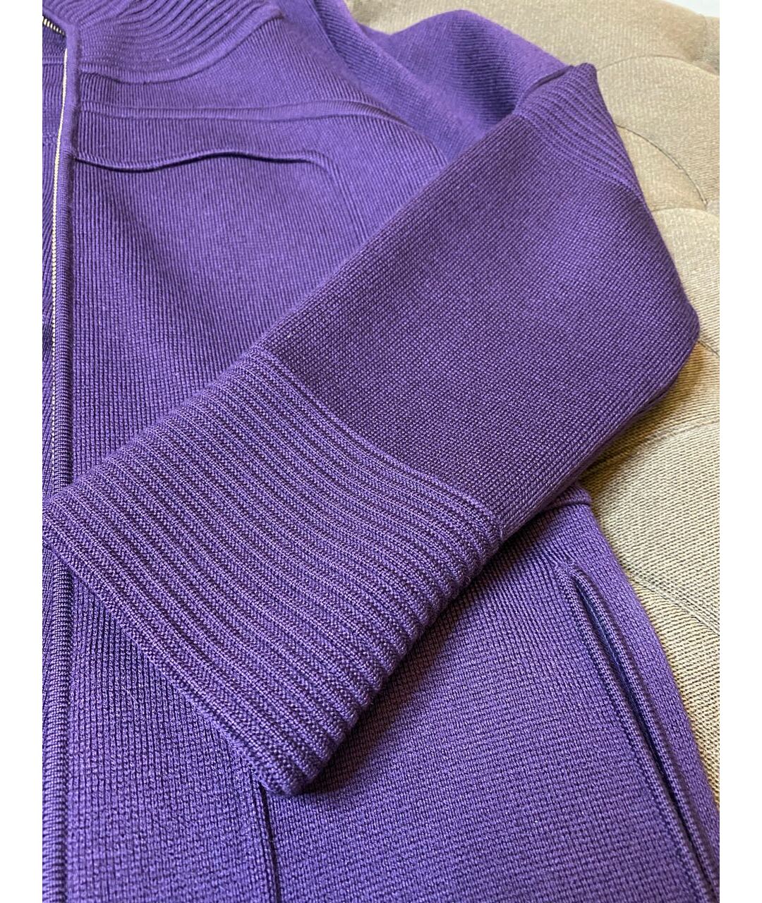 VERSACE Фиолетовое шерстяное пальто, фото 3