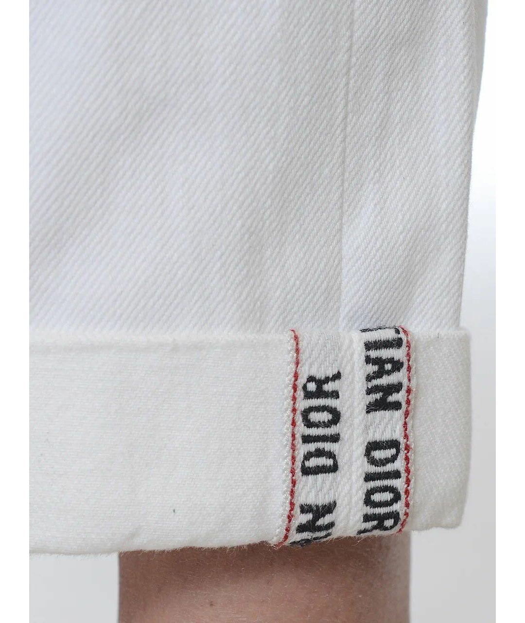 CHRISTIAN DIOR PRE-OWNED Белые хлопковые прямые джинсы, фото 4