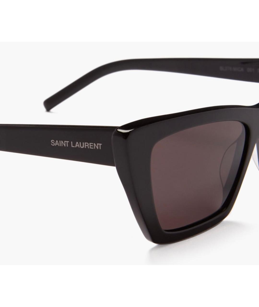 SAINT LAURENT Черные пластиковые солнцезащитные очки, фото 2