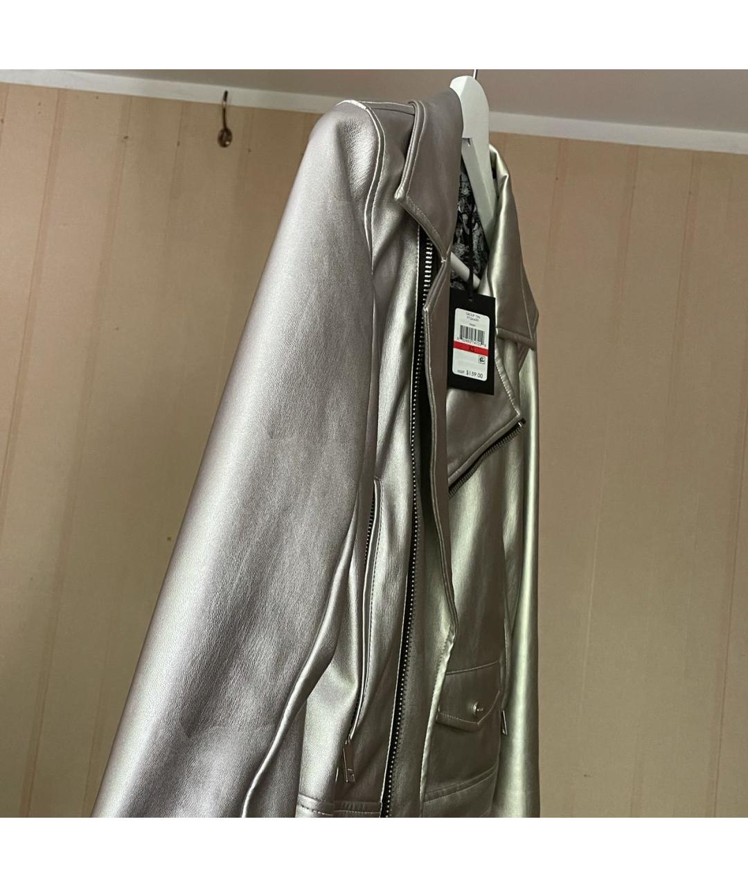 DKNY Серебряная полиэстеровая куртка, фото 5