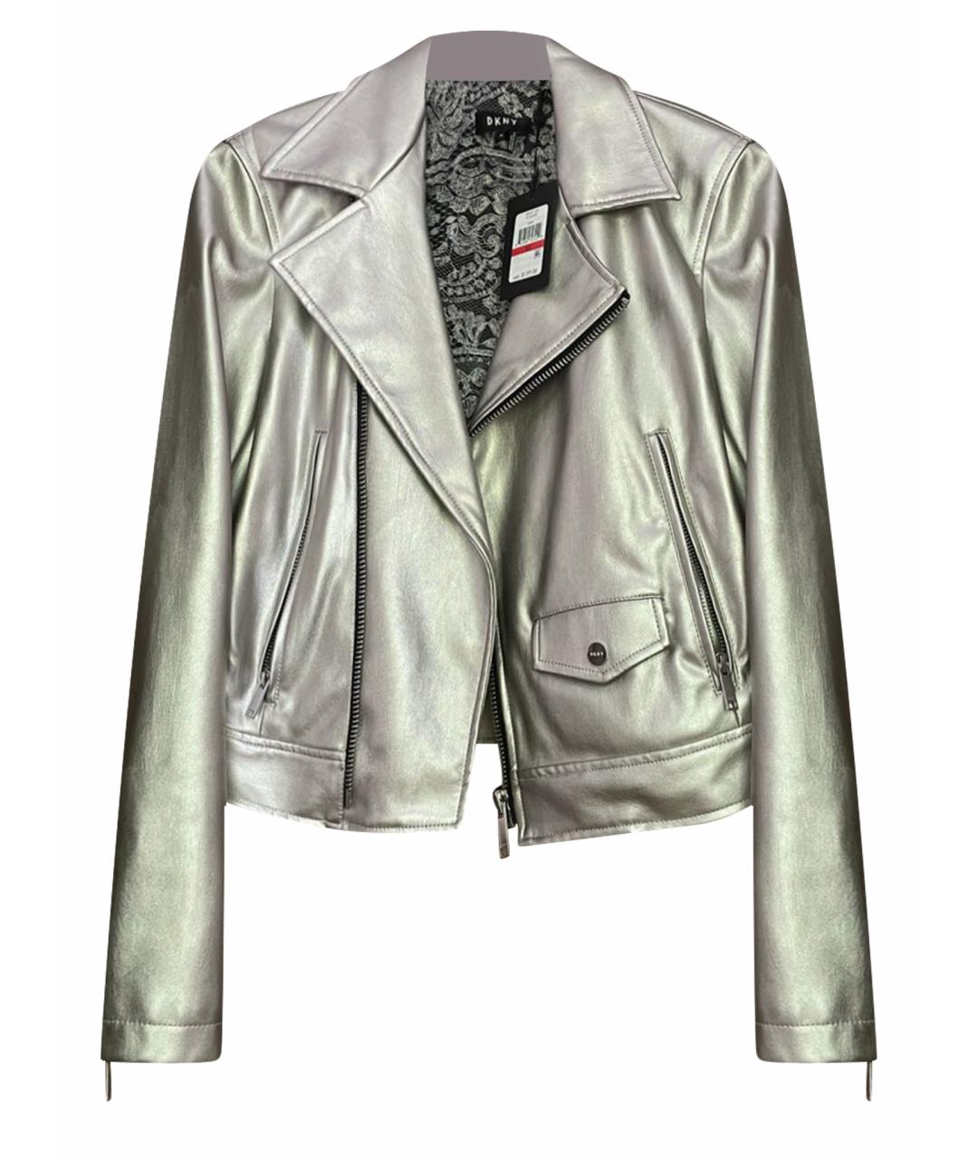 DKNY Серебряная полиэстеровая куртка, фото 1
