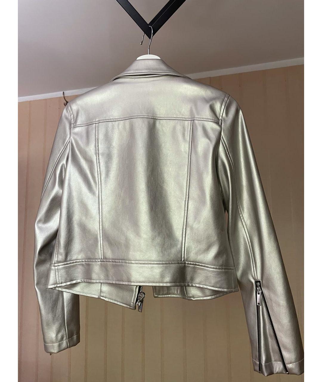 DKNY Серебряная полиэстеровая куртка, фото 2
