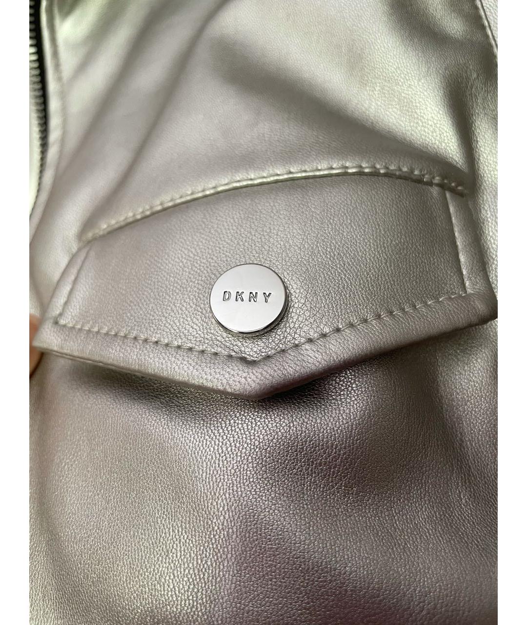 DKNY Серебряная полиэстеровая куртка, фото 4