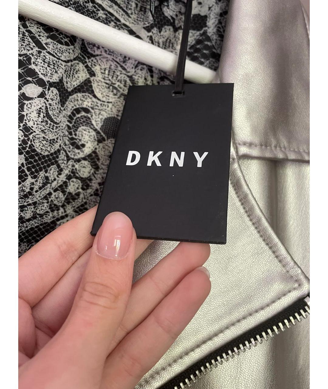 DKNY Серебряная полиэстеровая куртка, фото 6