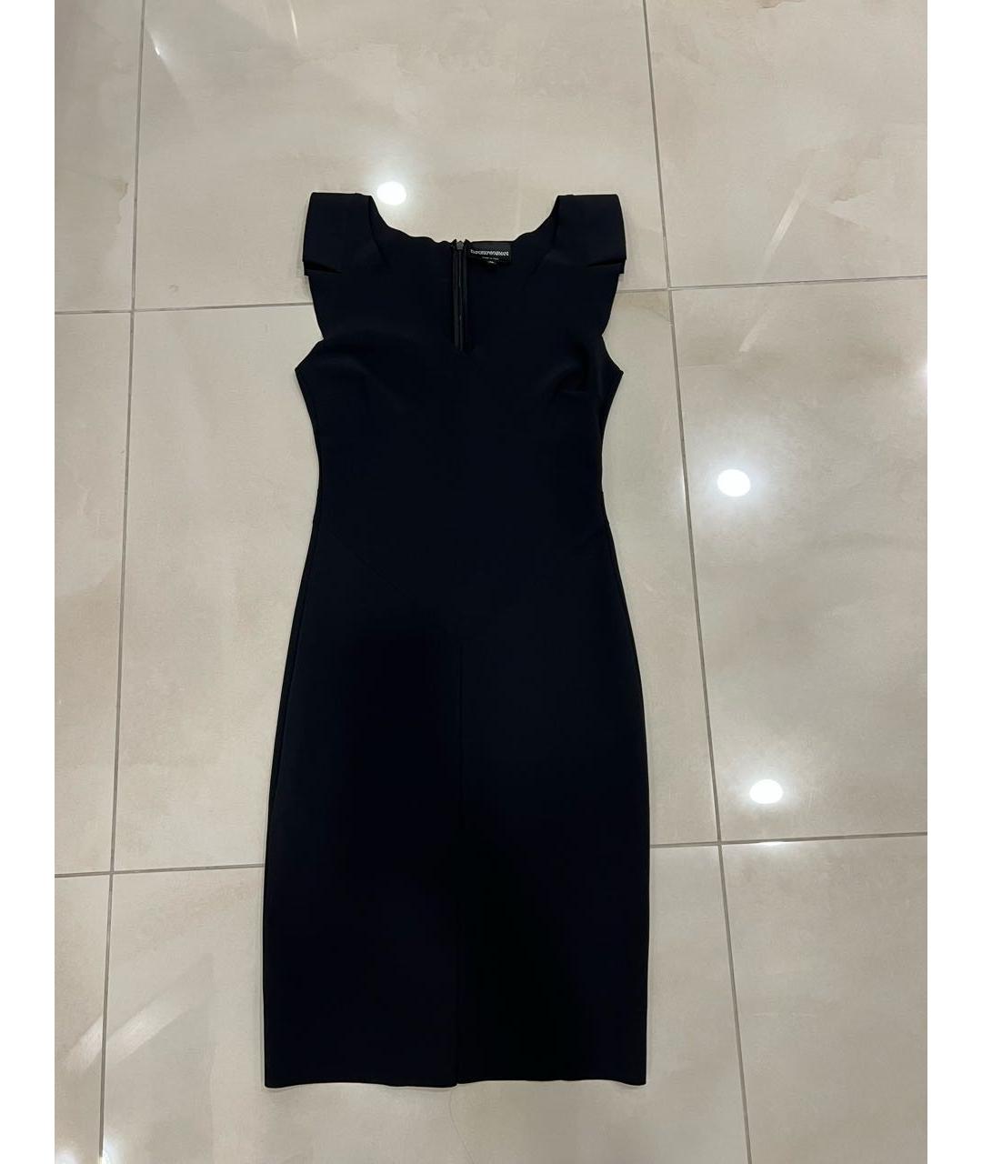 EMPORIO ARMANI Черное синтетическое коктейльное платье, фото 5