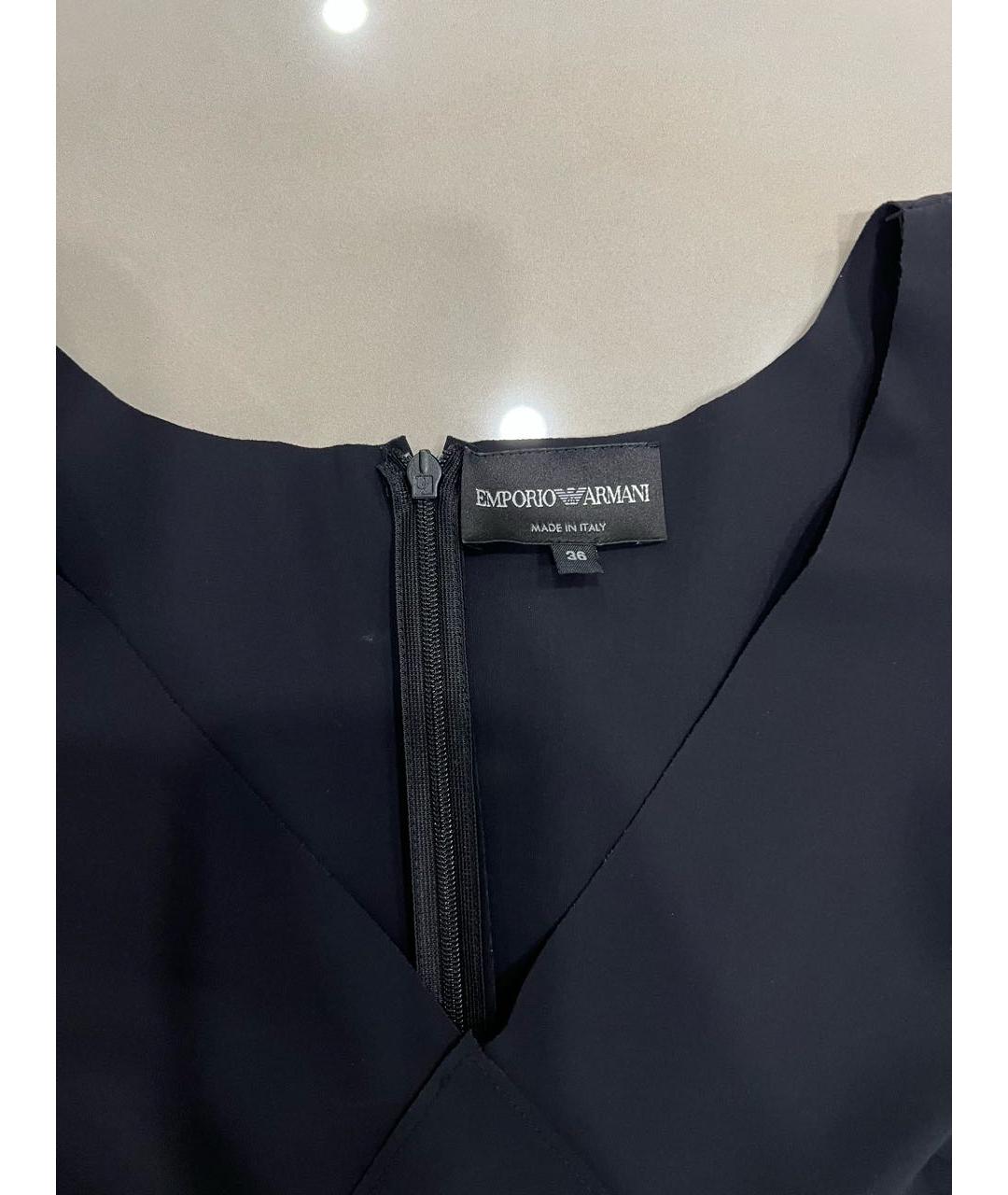 EMPORIO ARMANI Черное синтетическое коктейльное платье, фото 3