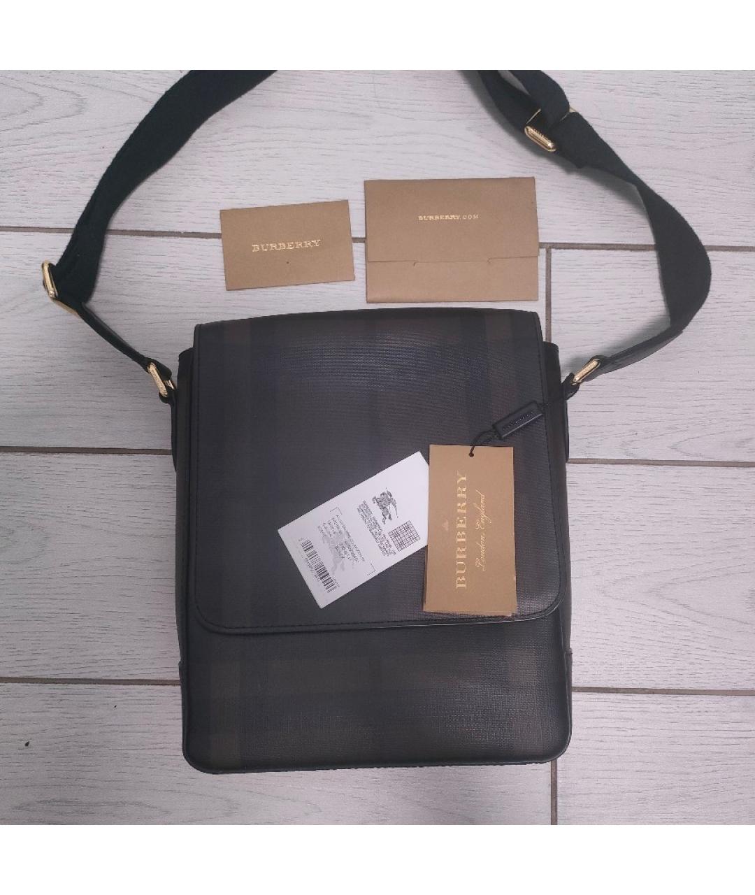 BURBERRY Коричневая кожаная сумка на плечо, фото 2