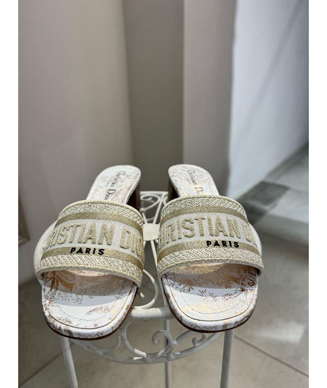 CHRISTIAN DIOR Антрацитовые текстильные шлепанцы, фото 3