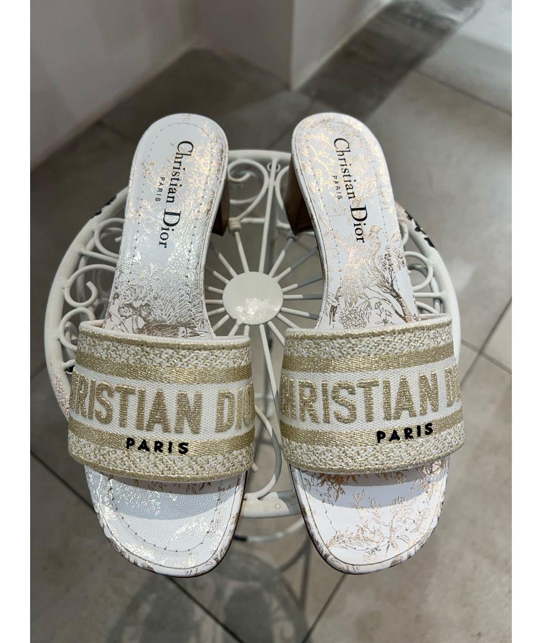 CHRISTIAN DIOR Антрацитовые текстильные шлепанцы, фото 2