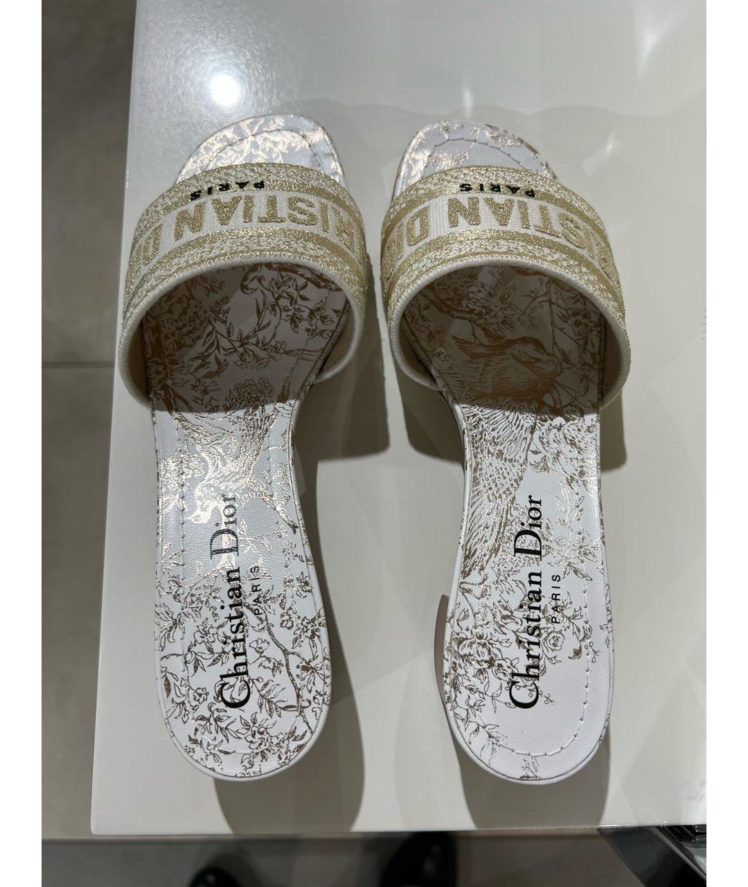 CHRISTIAN DIOR Антрацитовые текстильные шлепанцы, фото 4