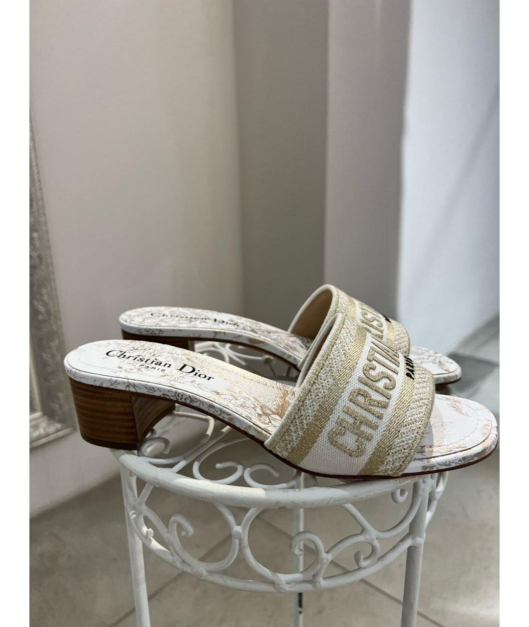 CHRISTIAN DIOR Антрацитовые текстильные шлепанцы, фото 5