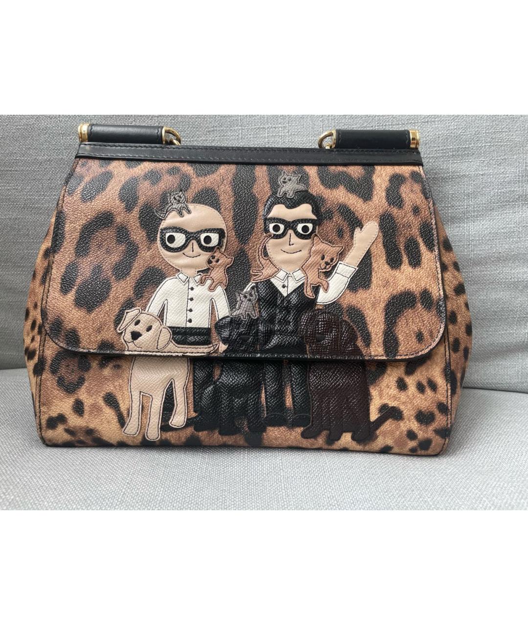 DOLCE&GABBANA Мульти кожаная сумка с короткими ручками, фото 5