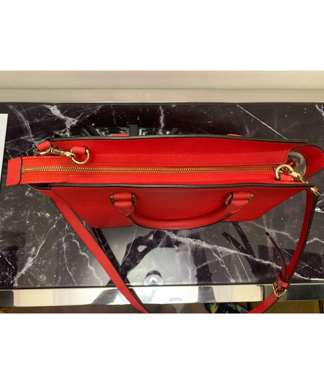 MICHAEL MICHAEL KORS Красная кожаная сумка с короткими ручками, фото 5