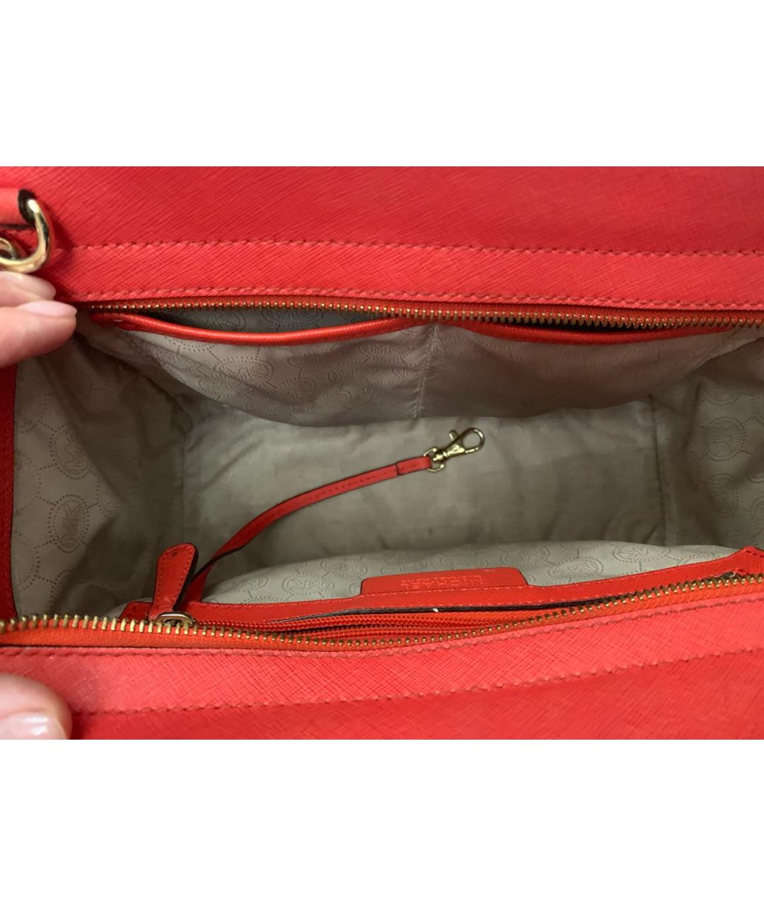 MICHAEL MICHAEL KORS Красная кожаная сумка с короткими ручками, фото 4