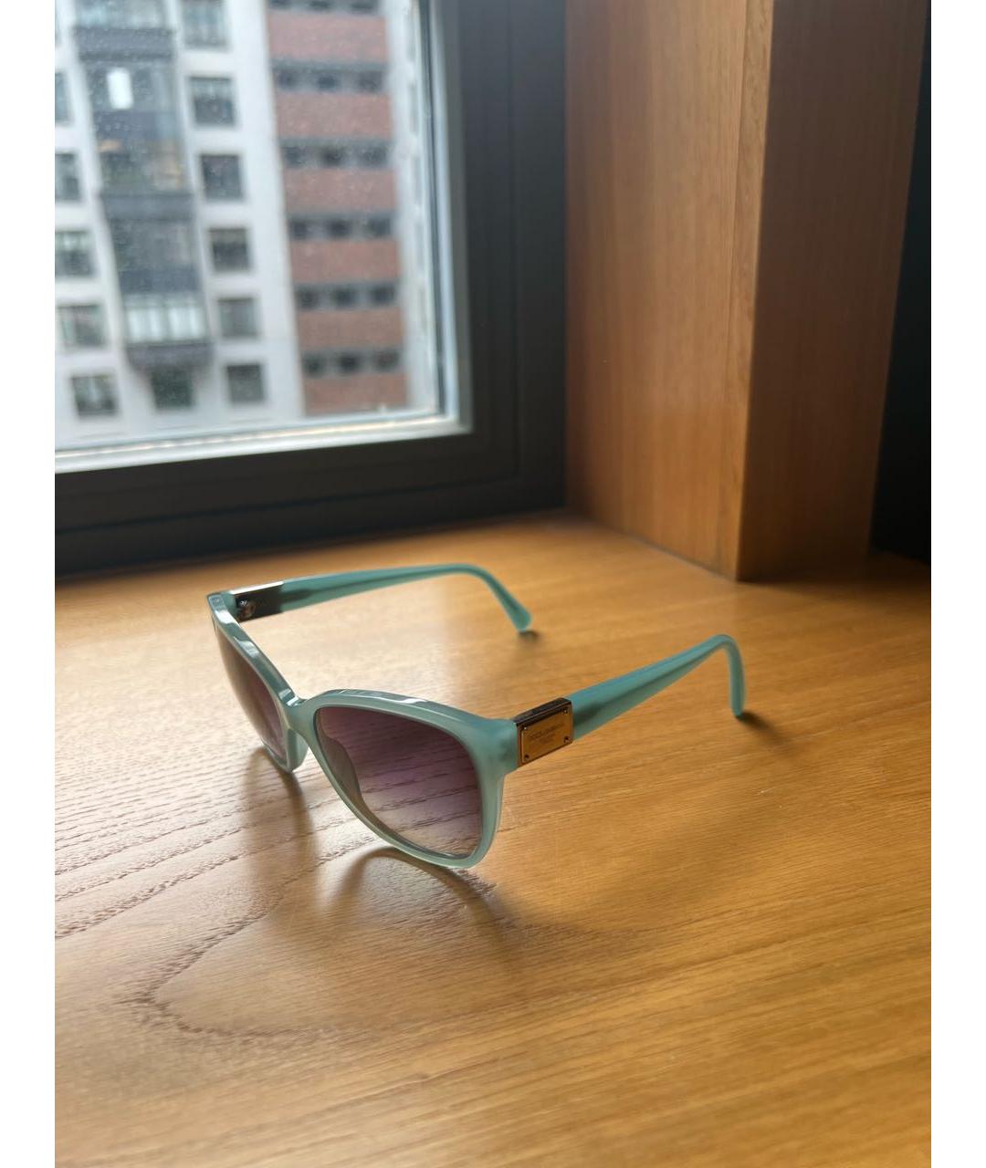 DOLCE&GABBANA Голубые пластиковые солнцезащитные очки, фото 2