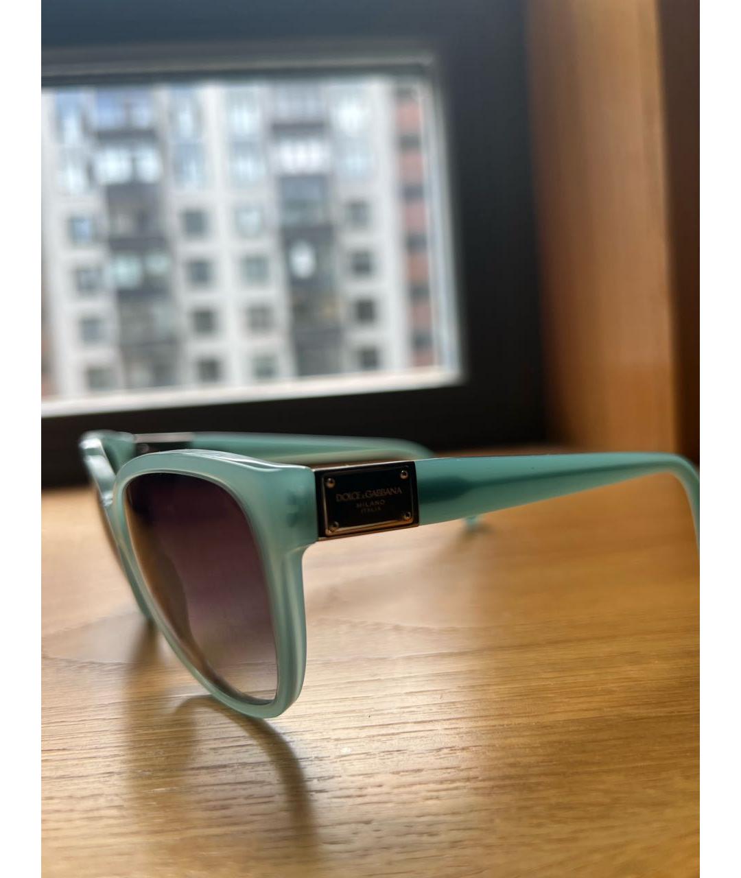 DOLCE&GABBANA Голубые пластиковые солнцезащитные очки, фото 3