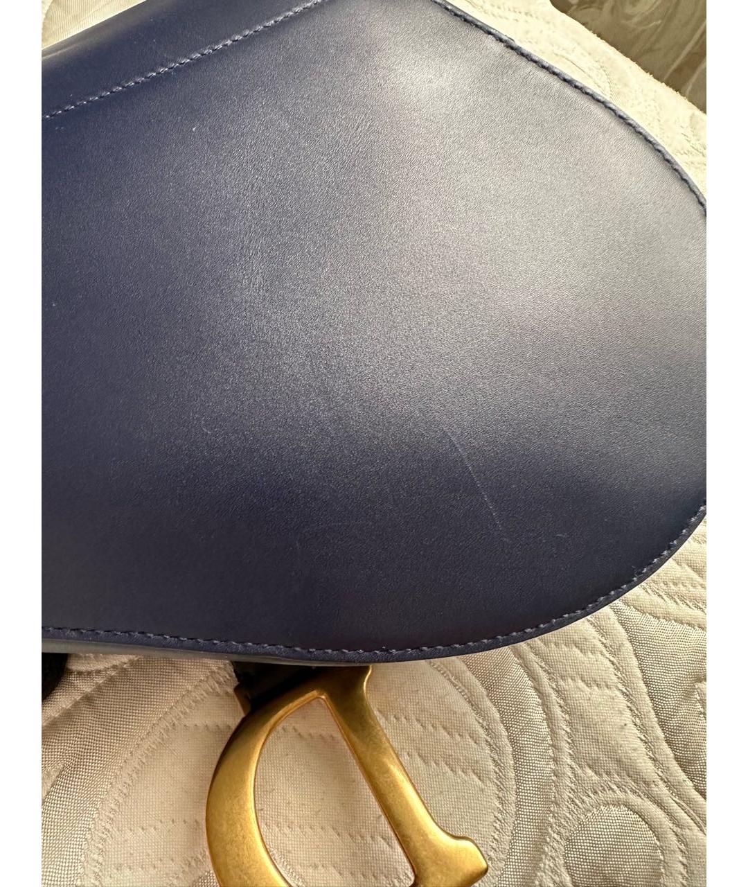 CHRISTIAN DIOR Темно-синяя кожаная сумка с короткими ручками, фото 7