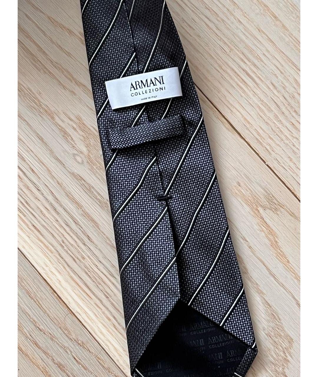 ARMANI COLLEZIONI Серый шелковый галстук, фото 5