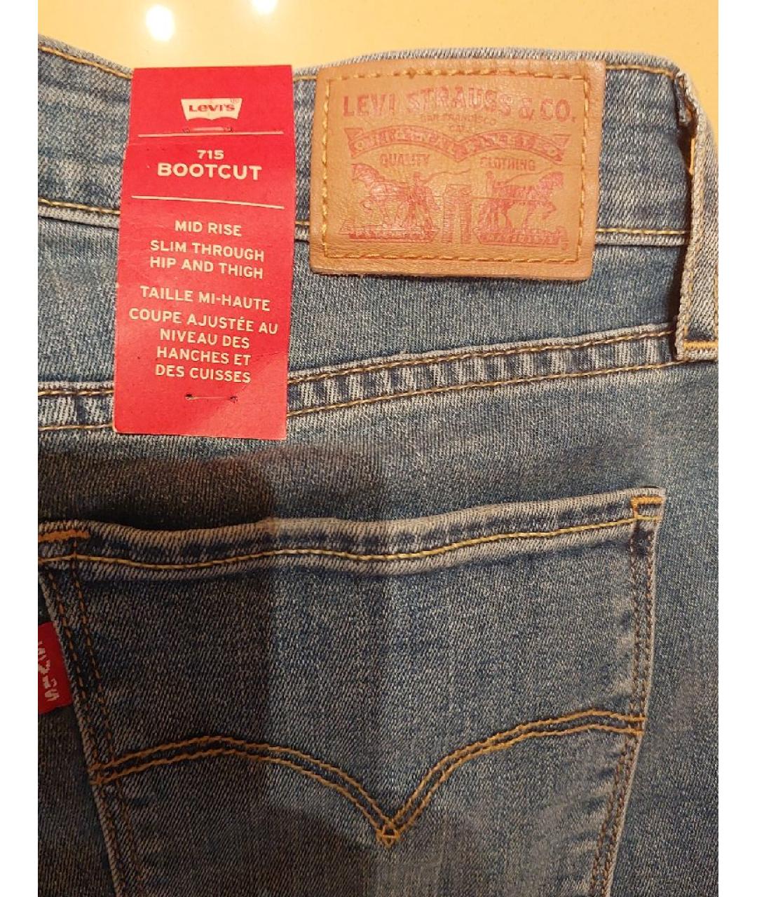 LEVI'S Синие хлопко-эластановые джинсы клеш, фото 5