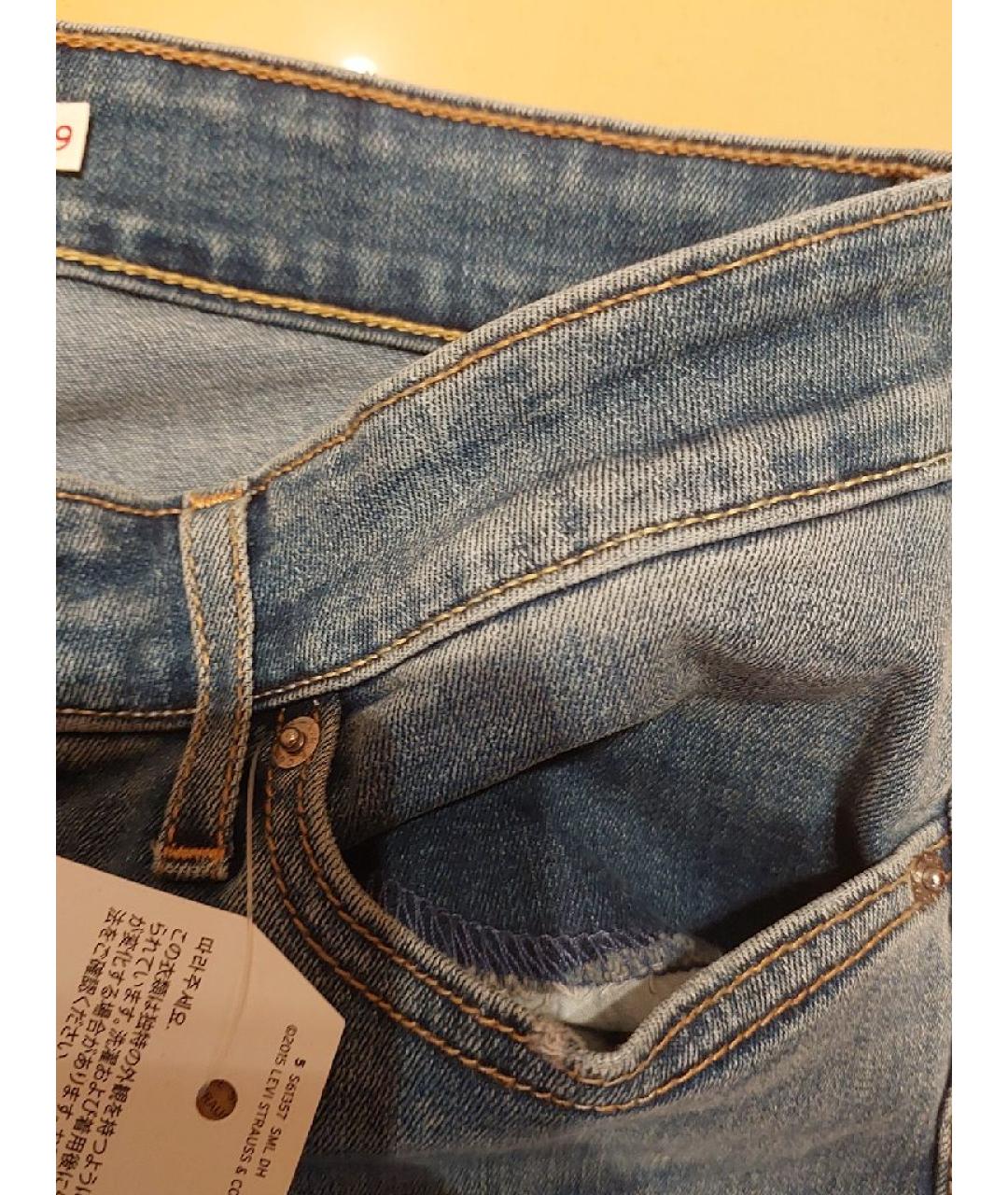 LEVI'S Синие хлопко-эластановые джинсы клеш, фото 4