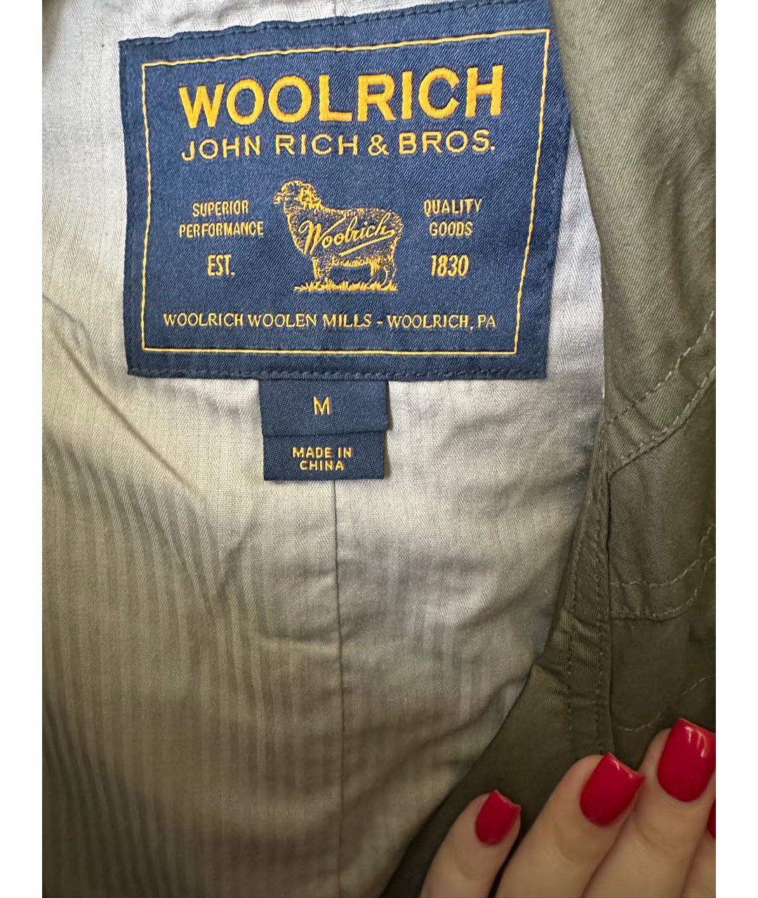 WOOLRICH Хаки хлопковая куртка, фото 2