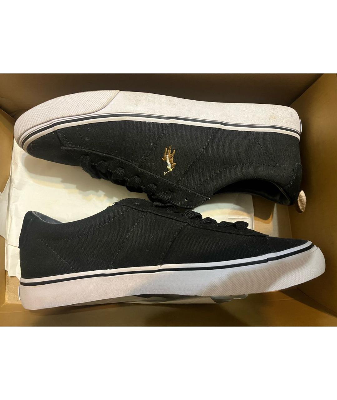 POLO RALPH LAUREN Черные текстильные низкие кроссовки / кеды, фото 6