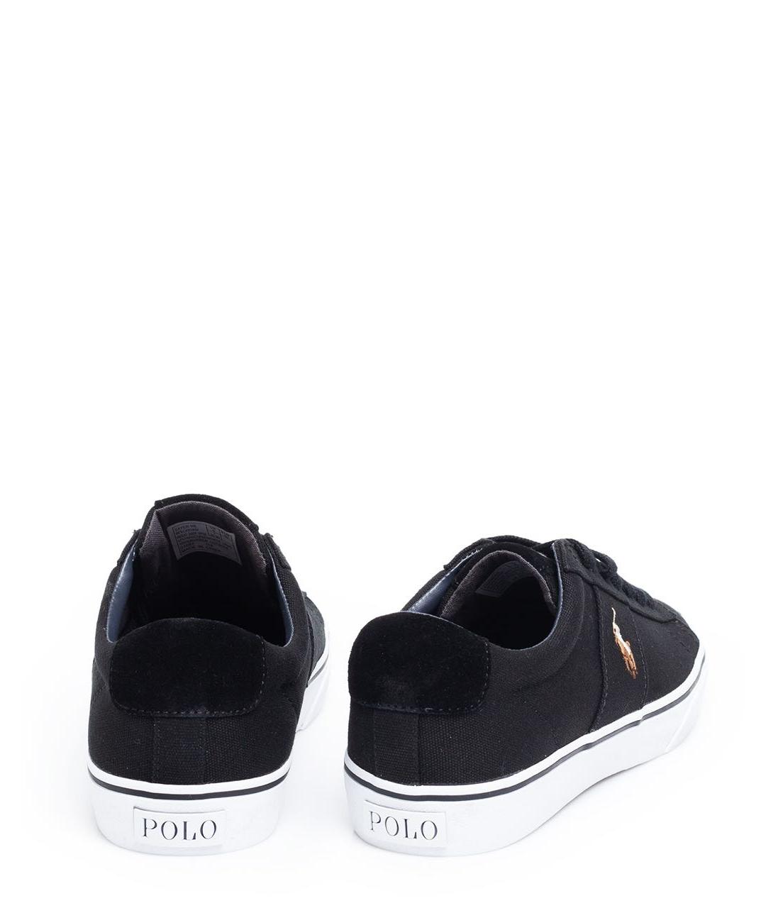 POLO RALPH LAUREN Черные текстильные низкие кроссовки / кеды, фото 4