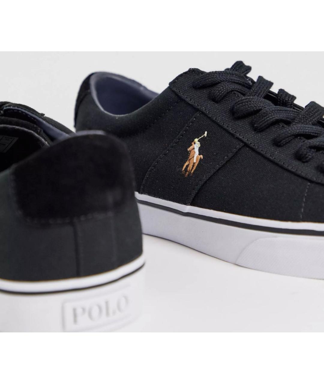 POLO RALPH LAUREN Черные текстильные низкие кроссовки / кеды, фото 5