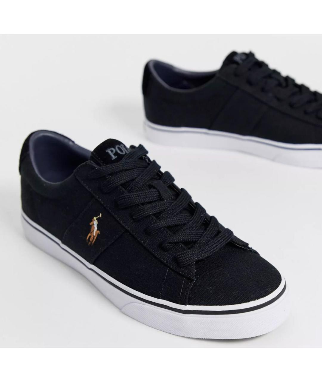POLO RALPH LAUREN Черные текстильные низкие кроссовки / кеды, фото 3