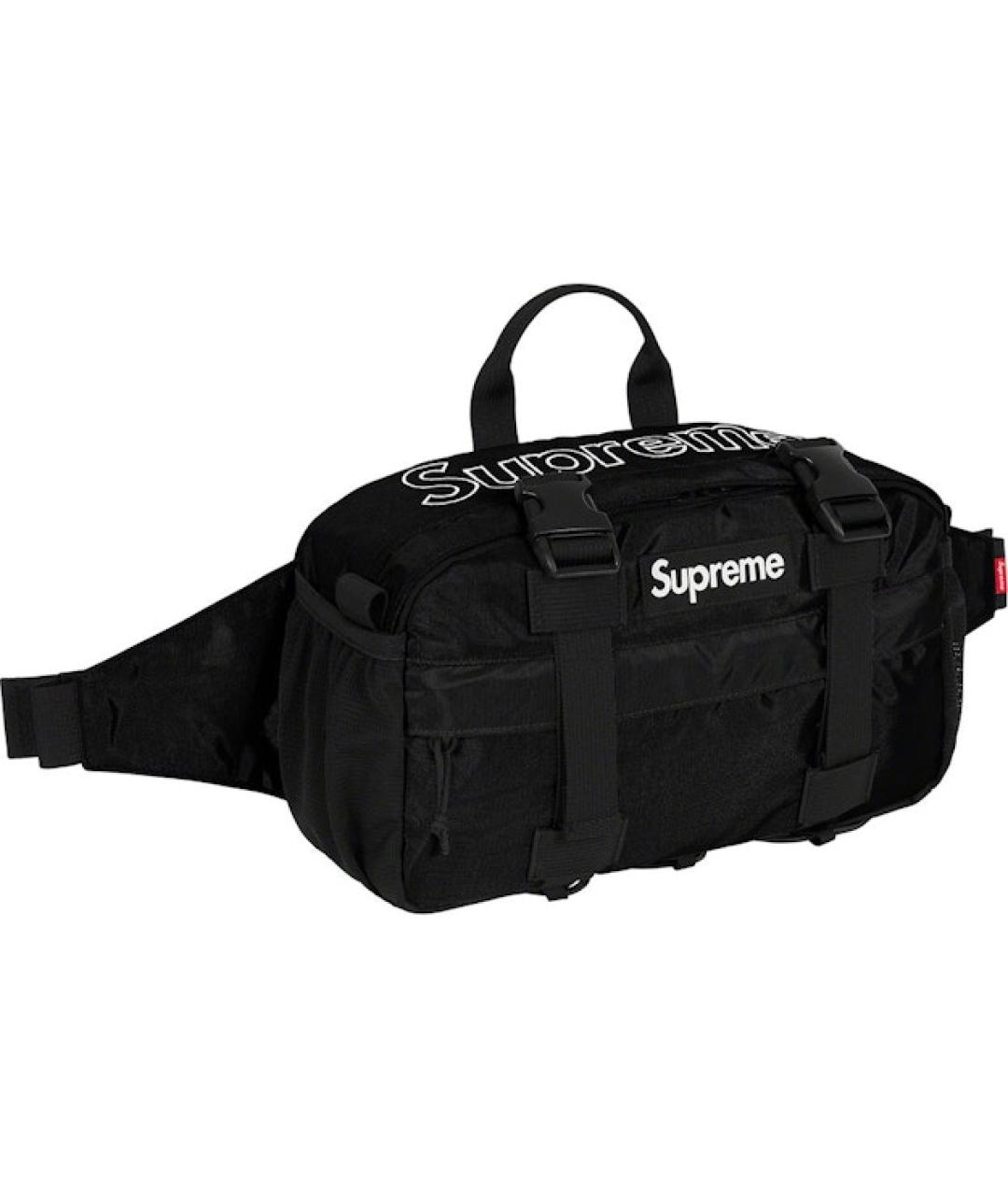 SUPREME Черная синтетическая поясная сумка, фото 1