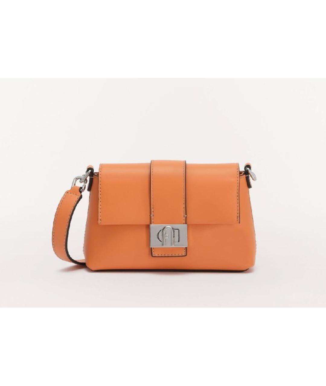 FURLA Оранжевая кожаная сумка через плечо, фото 10
