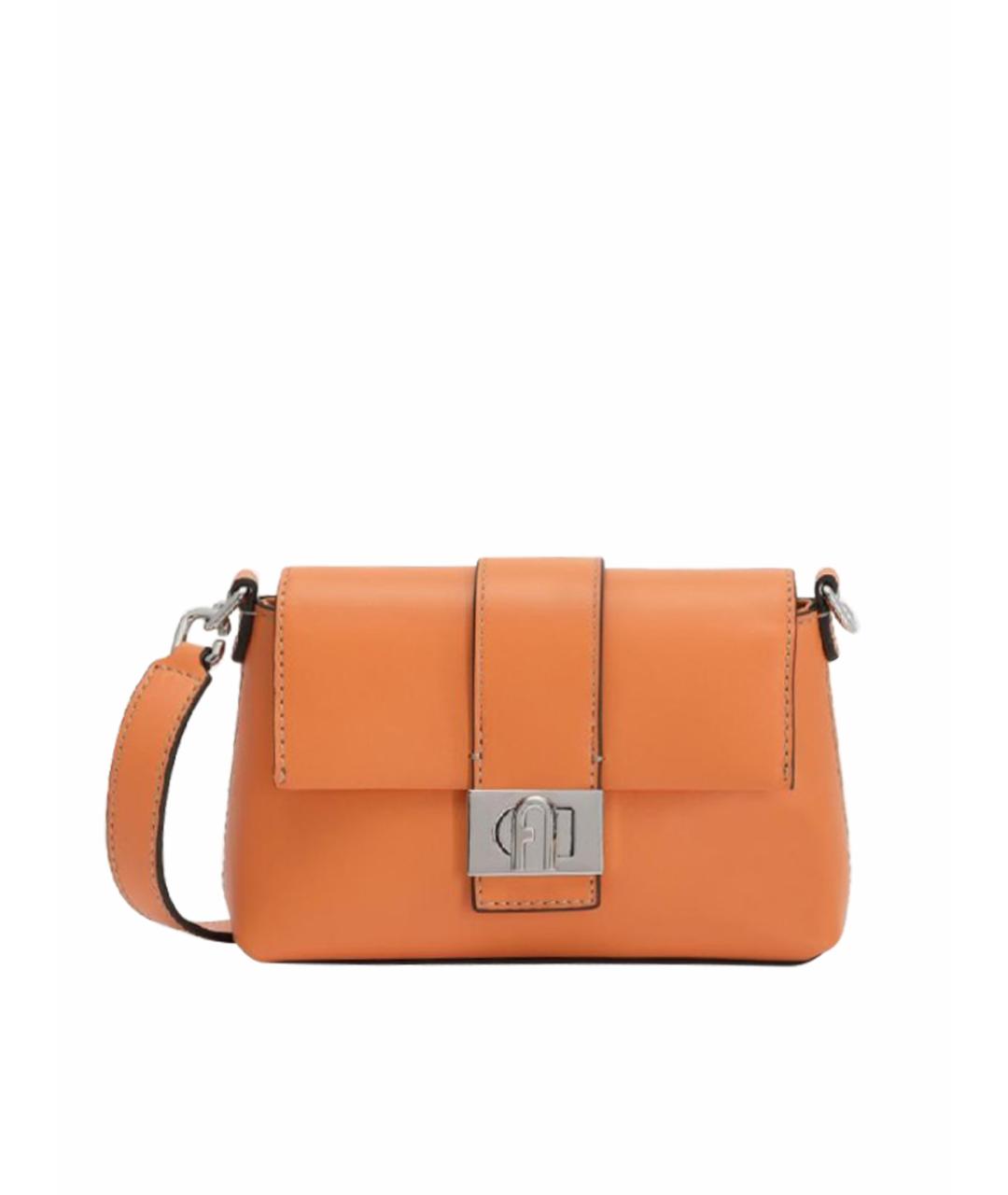 FURLA Оранжевая кожаная сумка через плечо, фото 1