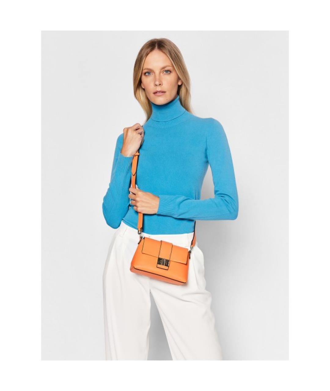 FURLA Оранжевая кожаная сумка через плечо, фото 2