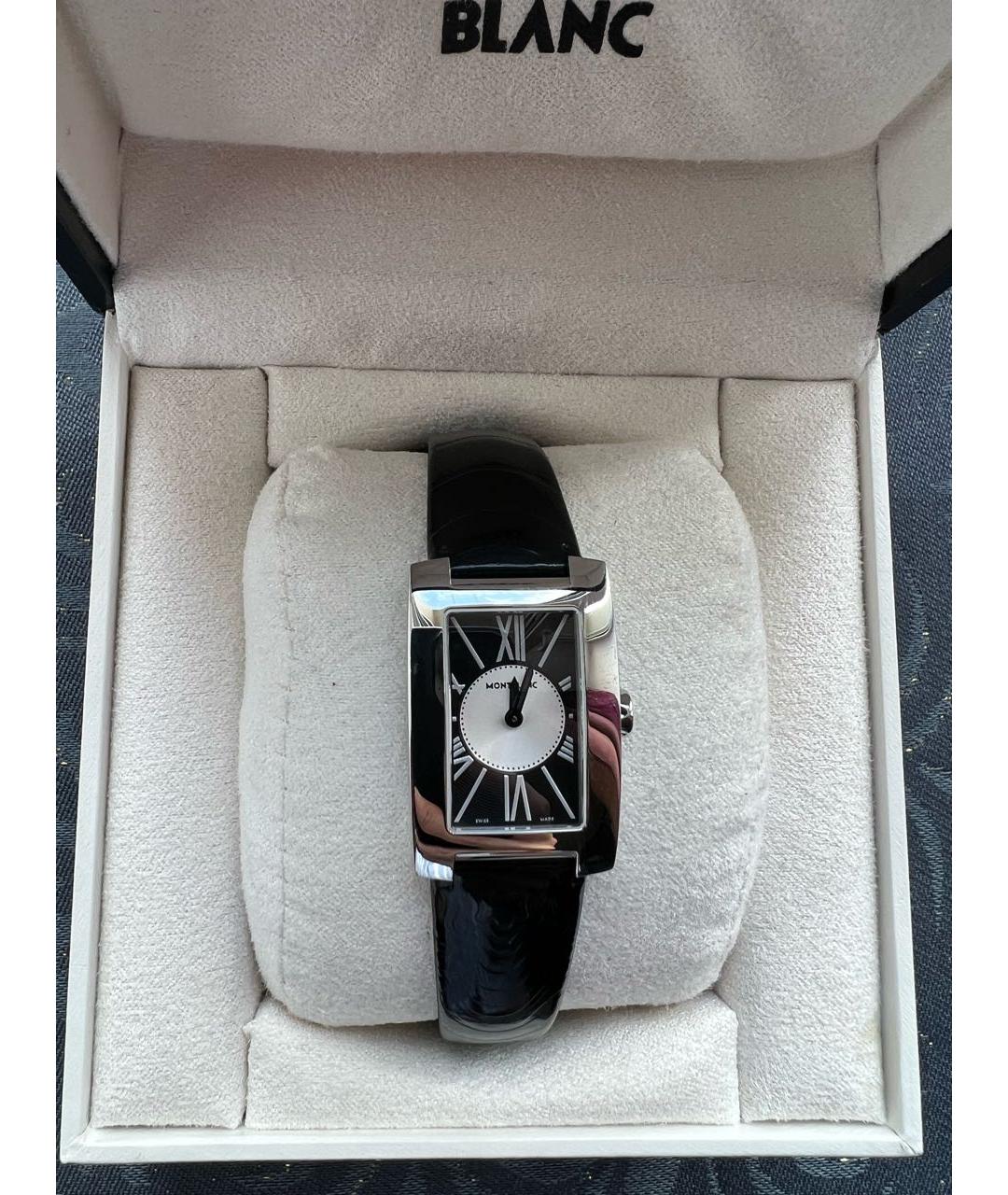MONTBLANC Черные кожаные часы, фото 5