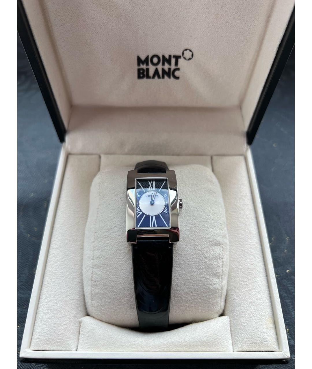 MONTBLANC Черные кожаные часы, фото 4