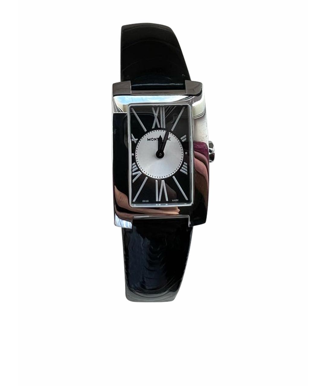 MONTBLANC Черные кожаные часы, фото 1
